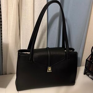 Antonio Melani black leather tote